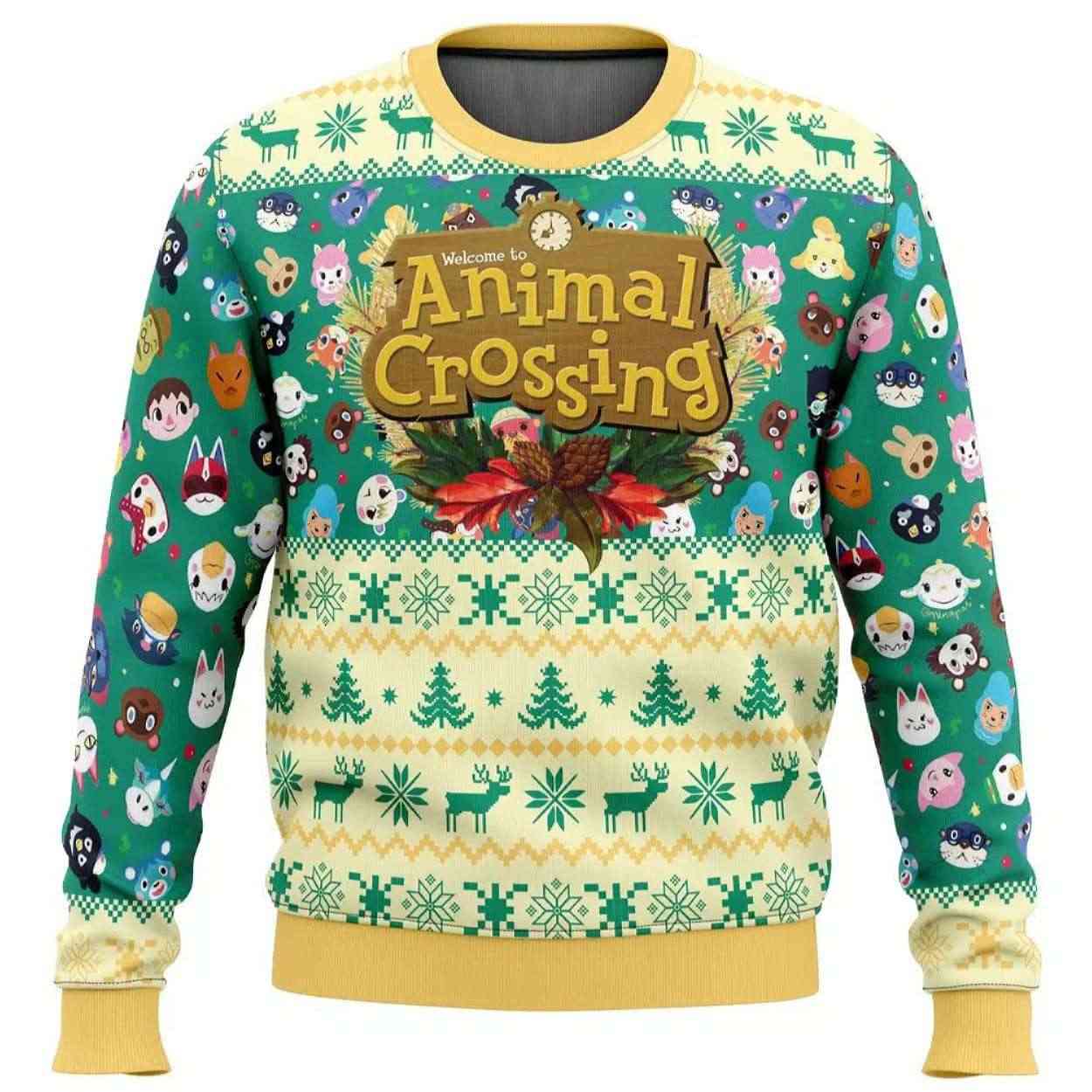 2025 Happy Animal Villagers Animal Crossing Ugly Christmas Sweater