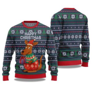2025 Happy Christmas Kangaroo Ugly Christmas Sweater