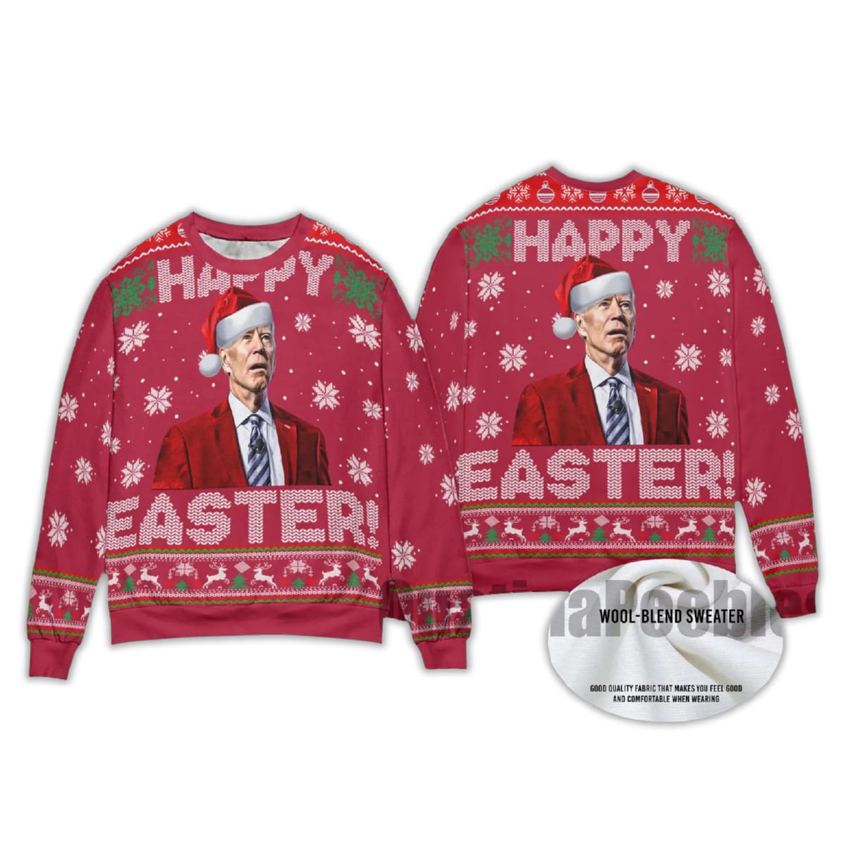 2025 Happy Easter Joe Biden Ugly Christmas Sweater - Image 4