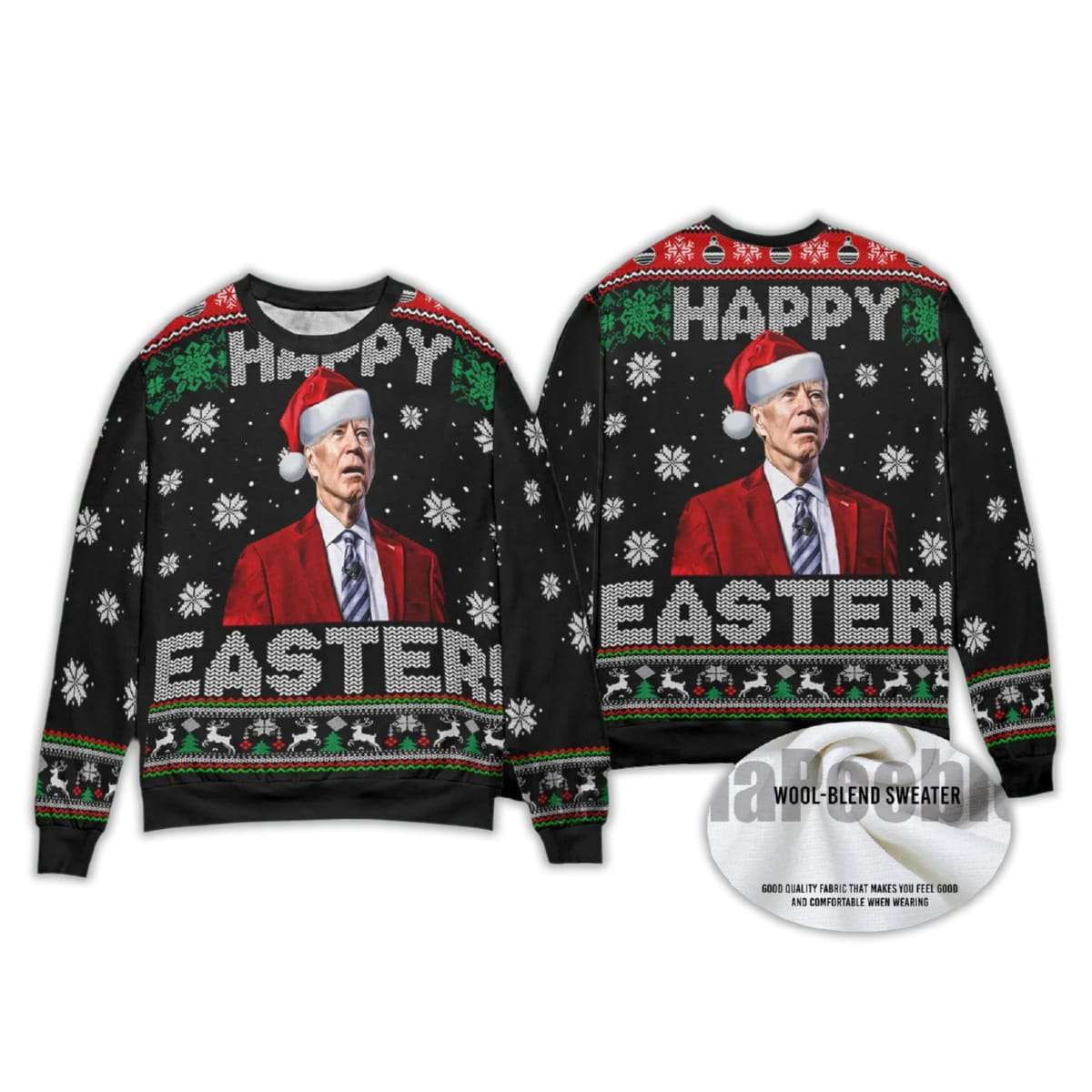 Alternative view of 2025 Happy Easter Joe Biden Ugly Christmas Sweater