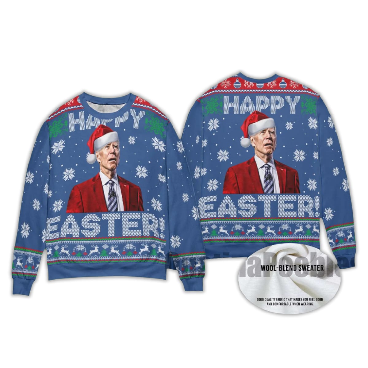 2025 Happy Easter Joe Biden Ugly Christmas Sweater - Image 3