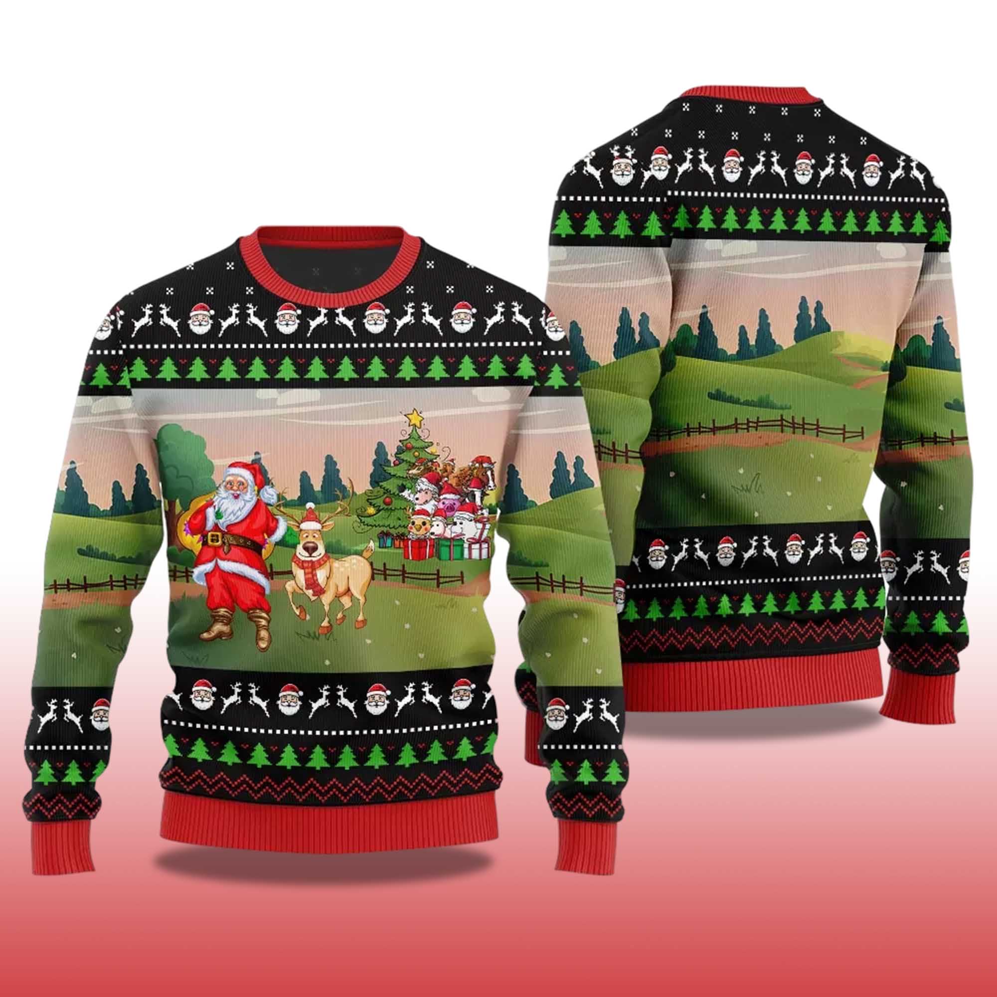 Alternative view of 2025 Happy Farm Ugly Christmas Sweater