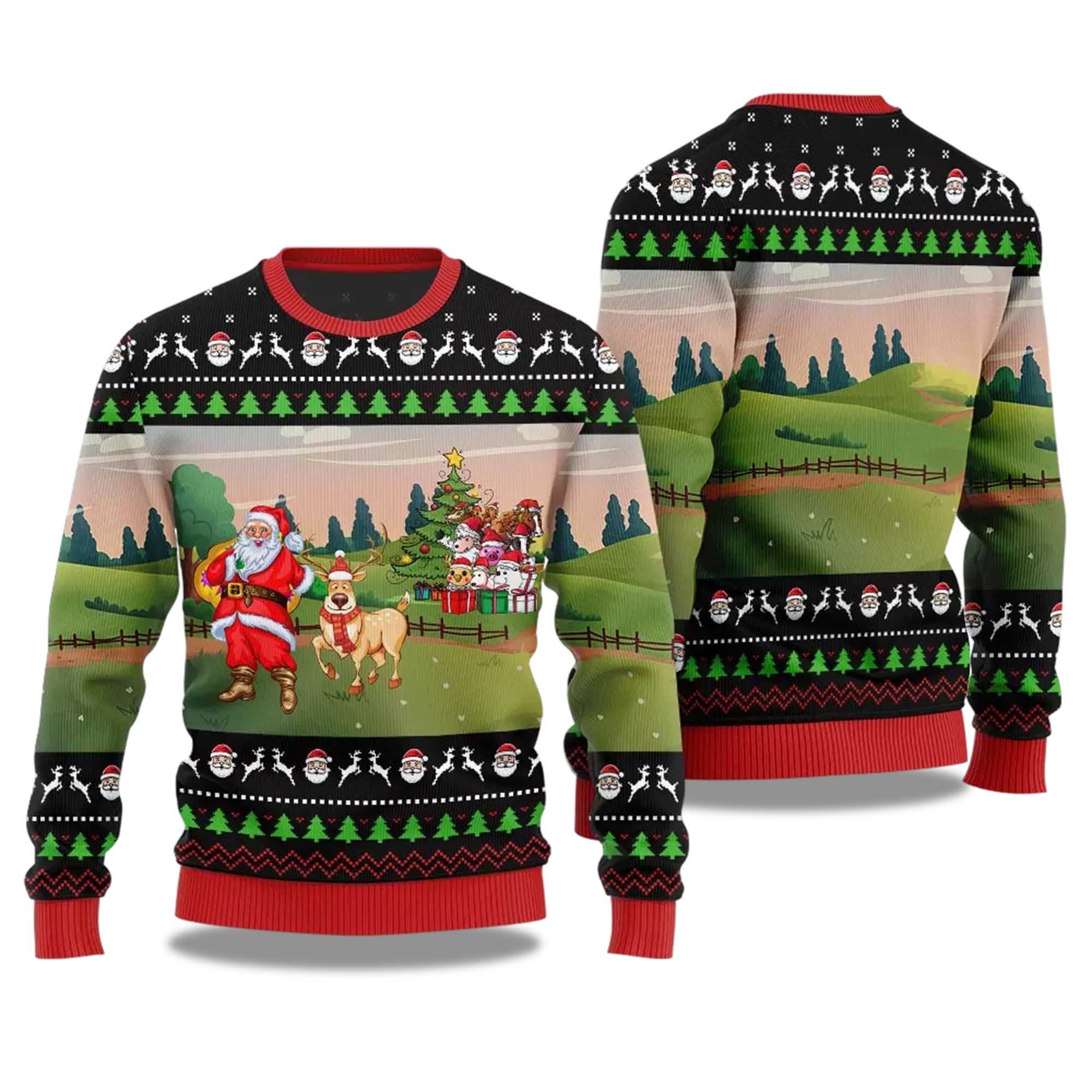 2025 Happy Farm Ugly Christmas Sweater