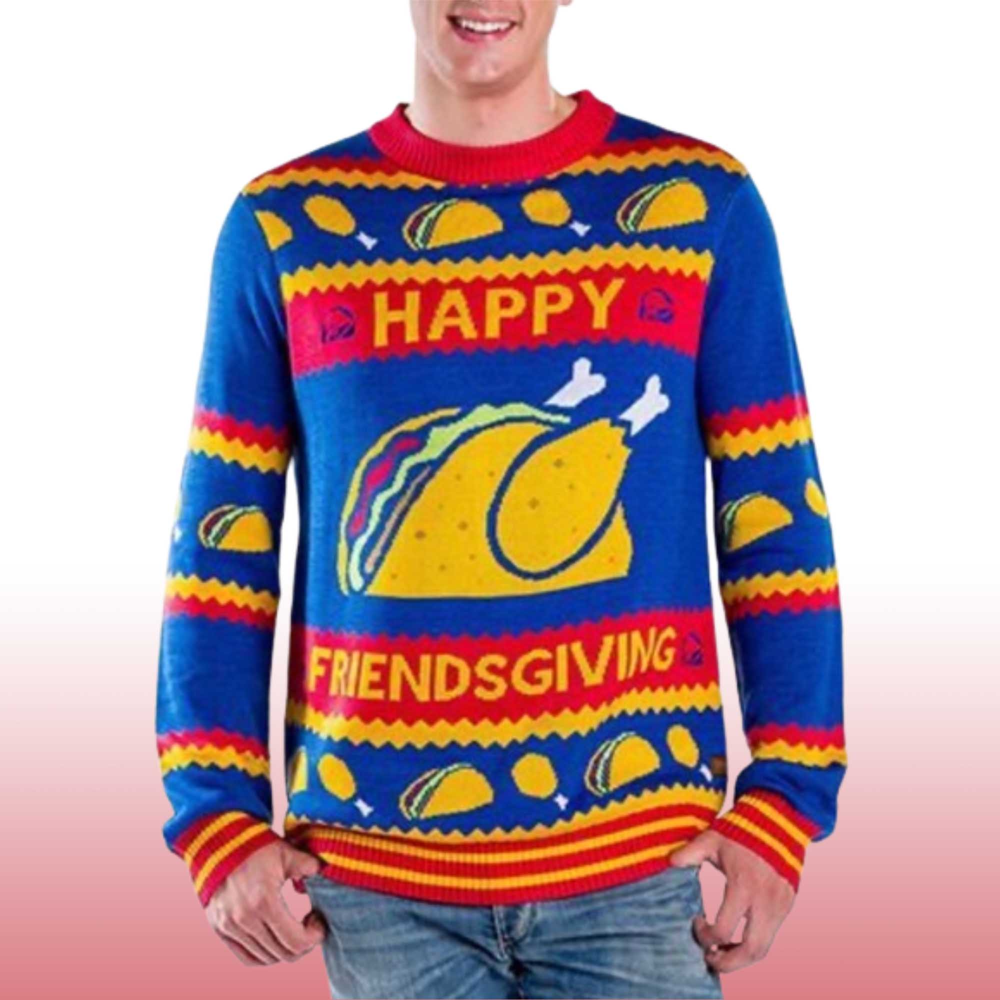 Alternative view of 2025 Happy Friendsgiving Taco Chicken Ugly Christmas Sweater
