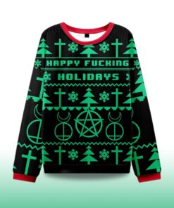 Alternative view of 2025 Happy Fucking Holidays Ugly Christmas Sweater