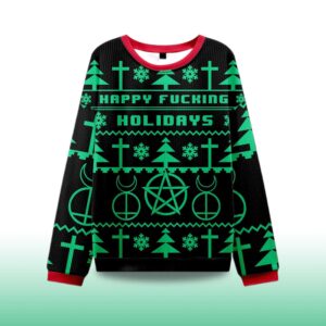 Alternative view of 2025 Happy Fucking Holidays Ugly Christmas Sweater