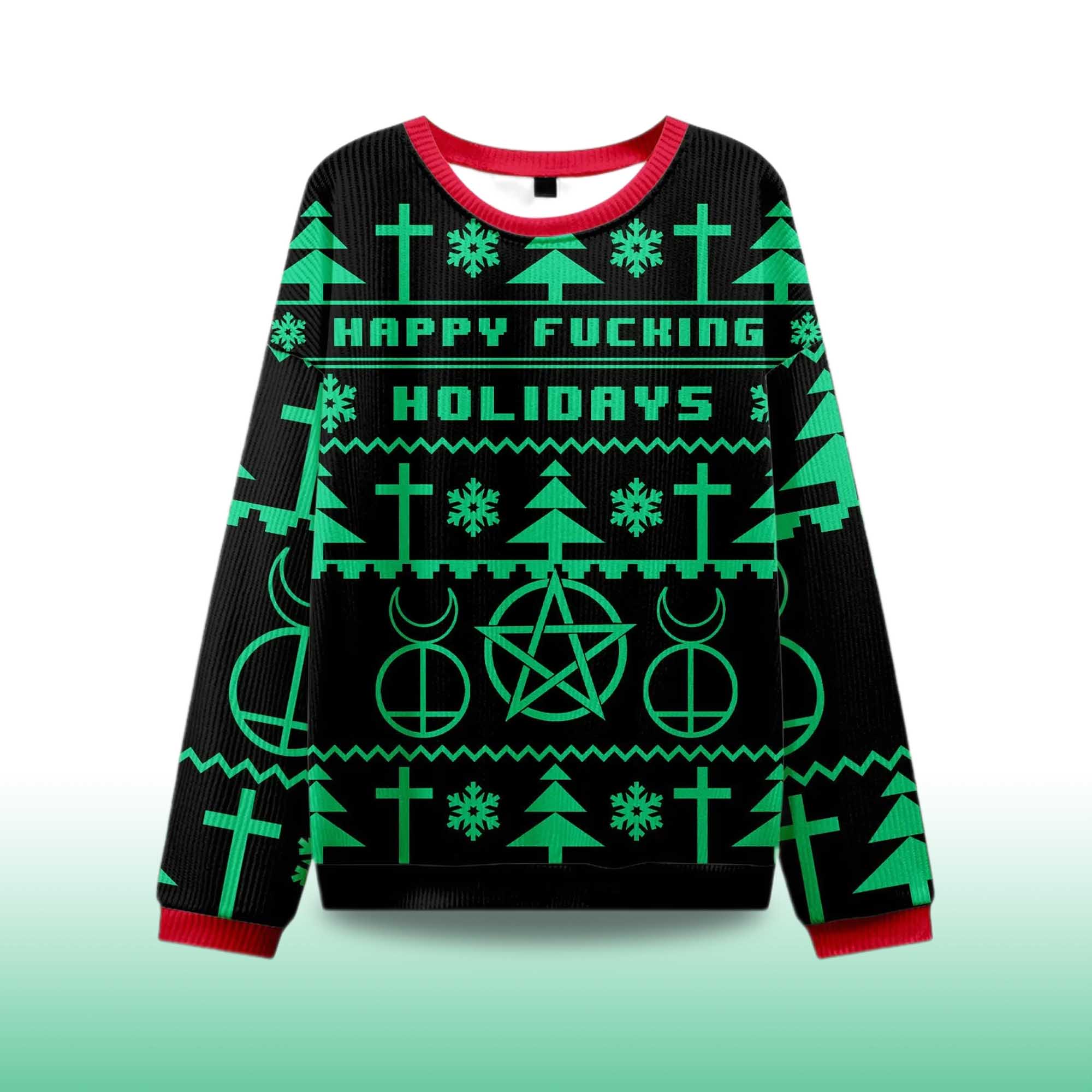 Alternative view of 2025 Happy Fucking Holidays Ugly Christmas Sweater