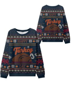 Alternative view of 2025 Happy Turkey Day Thanksgiving Ugly Sweater 