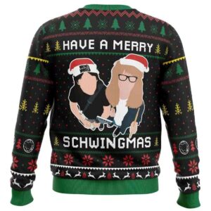 Alternative view of 2025 Have A Merry Schwingmas Wayne's World Ugly Christmas Sweater