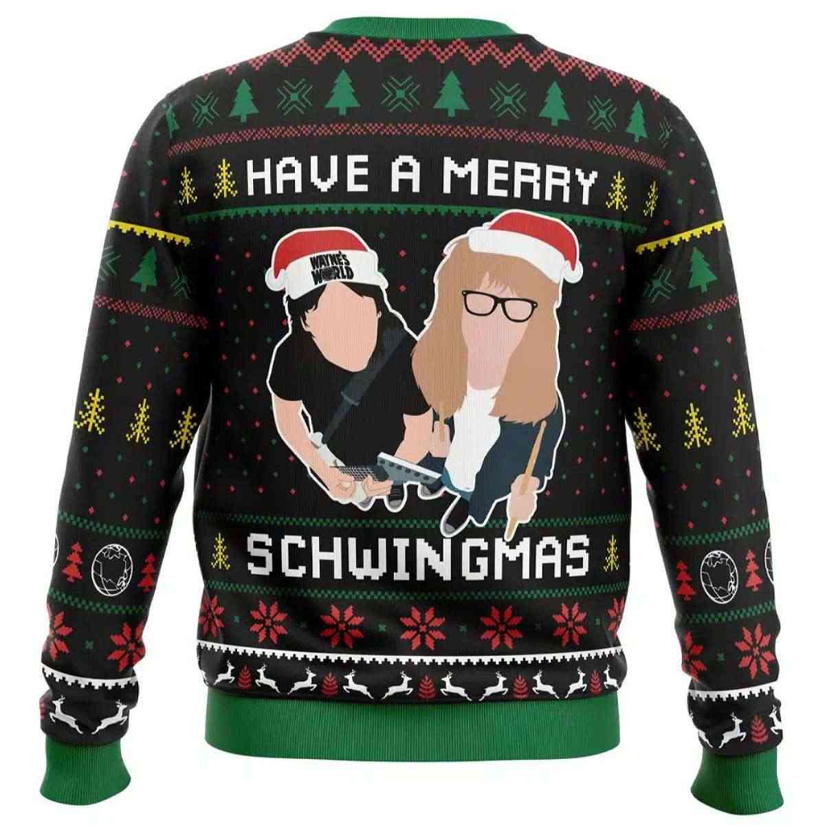 Alternative view of 2025 Have A Merry Schwingmas Wayne's World Ugly Christmas Sweater