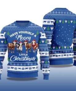 Alternative view of 2025 Have Yourself a little Christmas Mooey Ugly Christmas Sweater