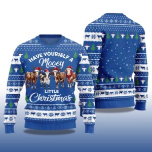 Alternative view of 2025 Have Yourself a little Christmas Mooey Ugly Christmas Sweater