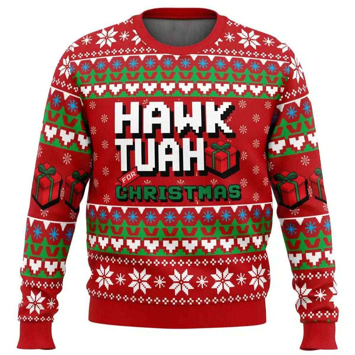 2025 Hawk Tuah For Christmas Ugly Christmas Sweater