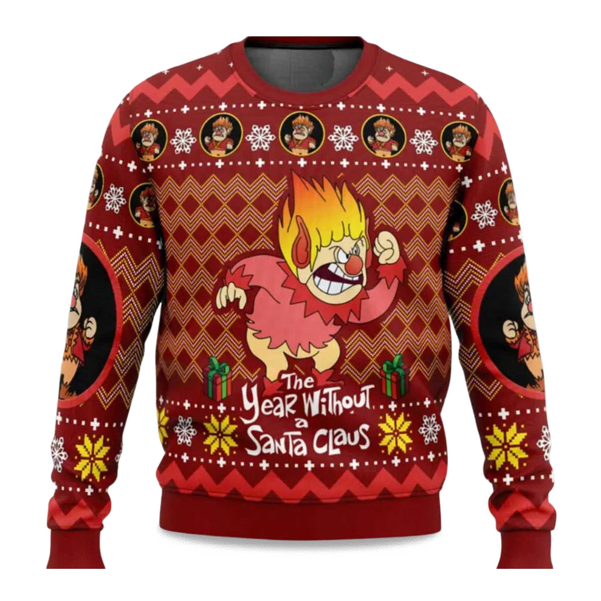 2025 Heat Miser The Year Without a Santa Claus Ugly Christmas Sweater