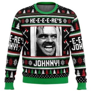 2025 Here's Johnny The Shining Ugly Christmas Sweater