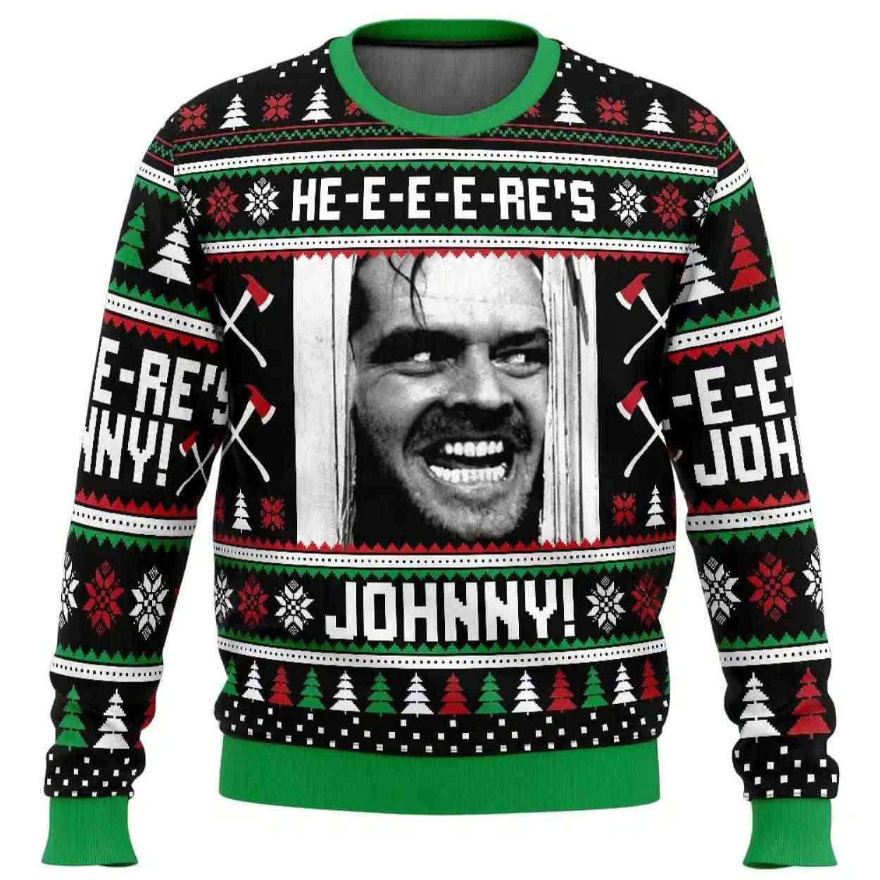 2025 Here's Johnny The Shining Ugly Christmas Sweater