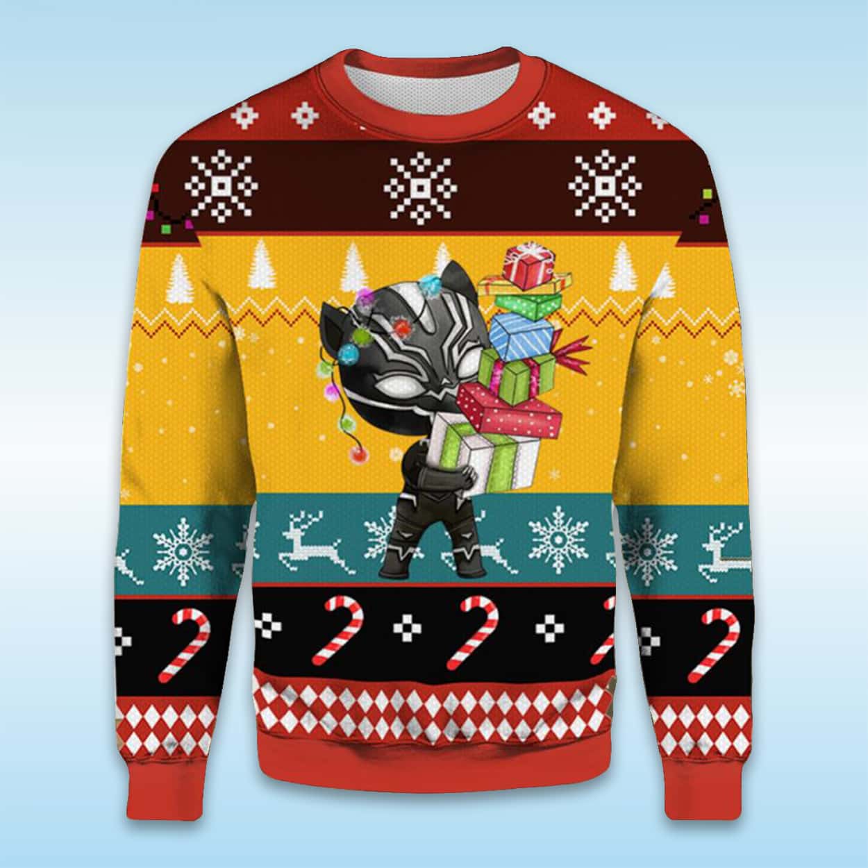 Alternative view of 2025 Heroes Christmas Marvel Lights Ugly Christmas Sweater