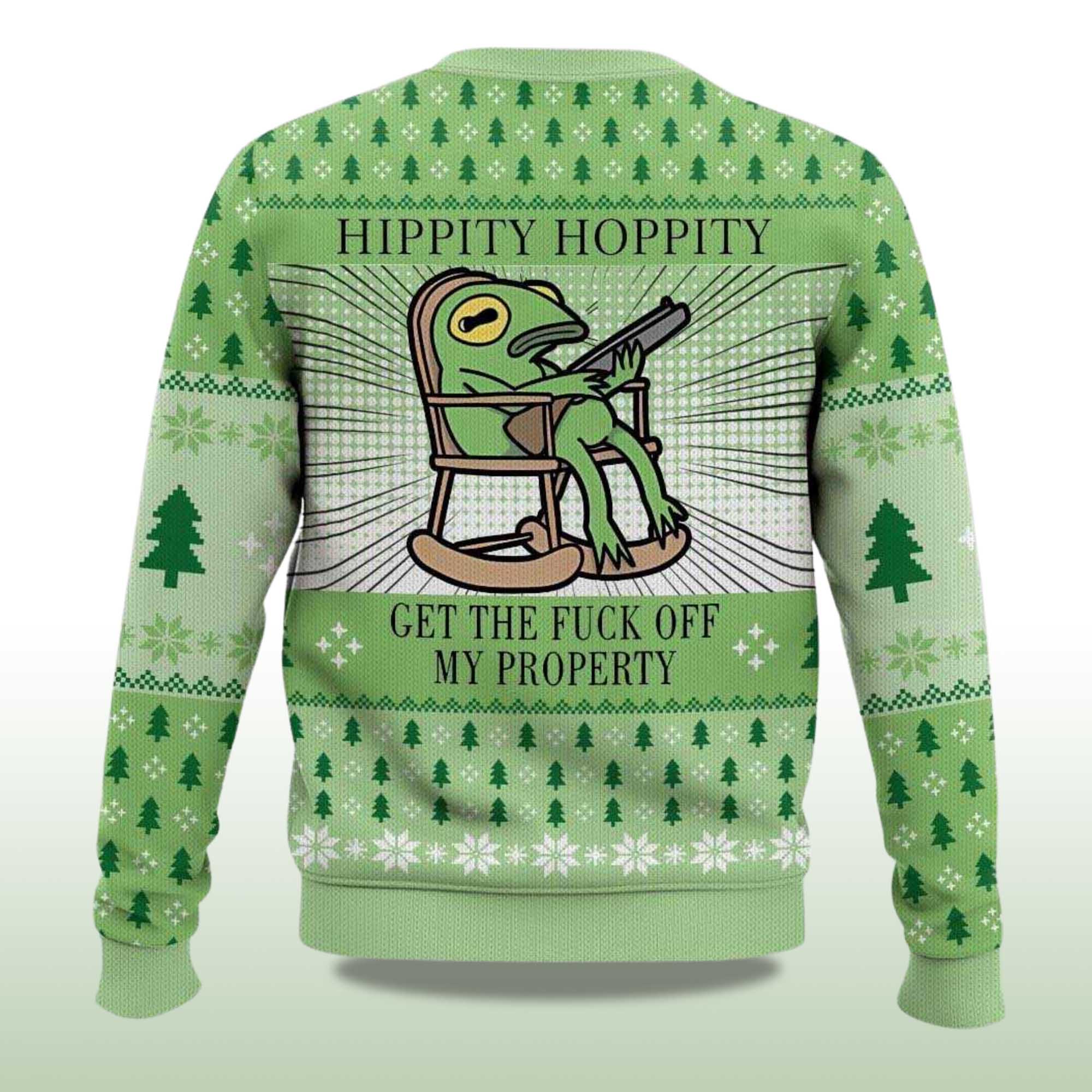 Alternative view of 2025 Hippity Hoppity Frog Meme Christmas Christmas Ugly Sweater