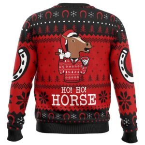 Alternative view of 2025 Ho Ho Horse Bojack Horseman Ugly Christmas Sweater