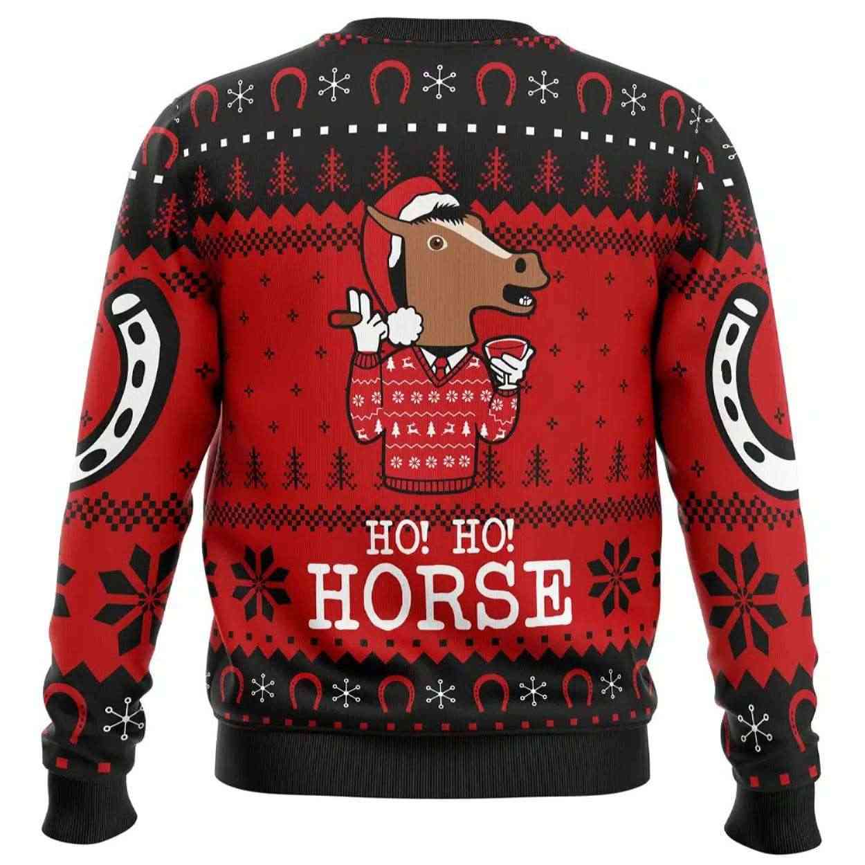 Alternative view of 2025 Ho Ho Horse Bojack Horseman Ugly Christmas Sweater