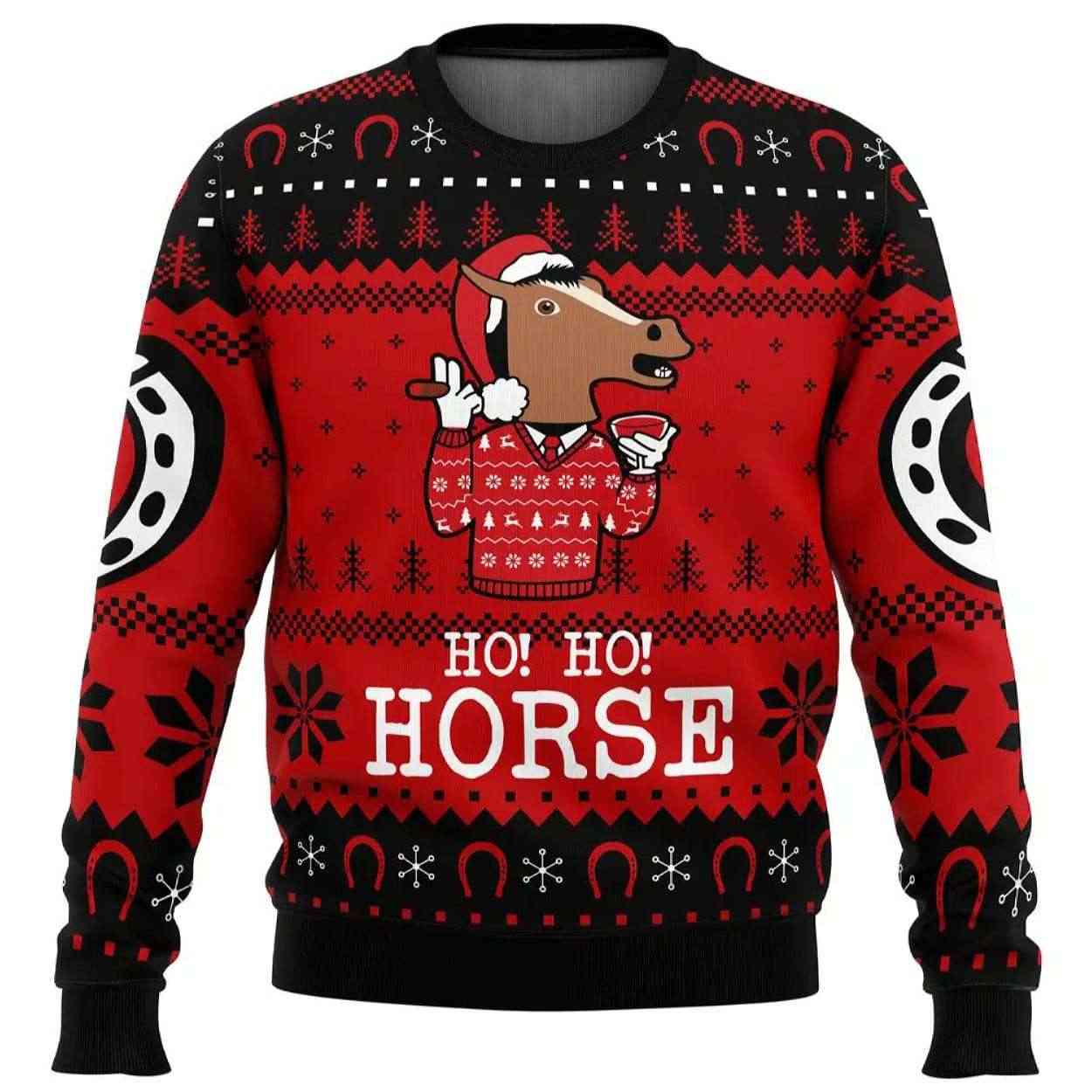 2025 Ho Ho Horse Bojack Horseman Ugly Christmas Sweater