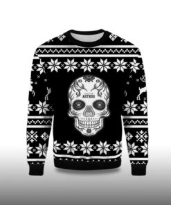 Alternative view of 2025 Houston Astros Skull Outdoor Logo Ugly Christmas Sweater