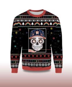 Alternative view of 2025 Houston Astros Sugar Skull Ugly Christmas Sweater