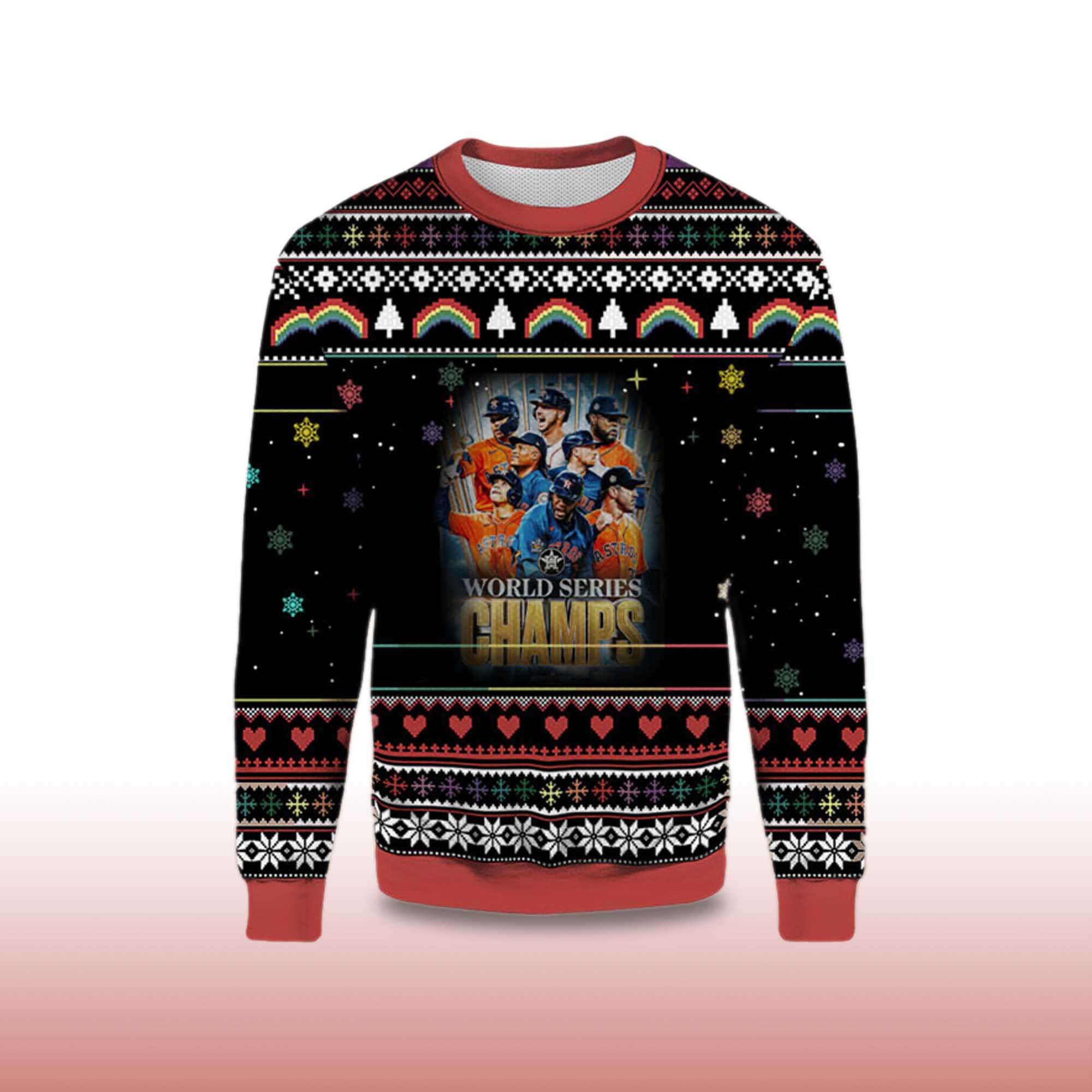 Alternative view of 2025 Houston Astros World Series Champs Ugly Christmas Sweater