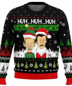 2025 Huh Huh Huh Beavis and Butthead Ugly Christmas Sweater