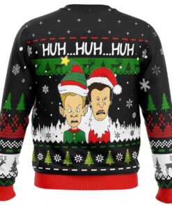 Alternative view of 2025 Huh Huh Huh Beavis and Butthead Ugly Christmas Sweater
