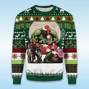 Alternative view of 2025 Hulk Have Yourself a Merry Marvel Ugly Christmas Sweater