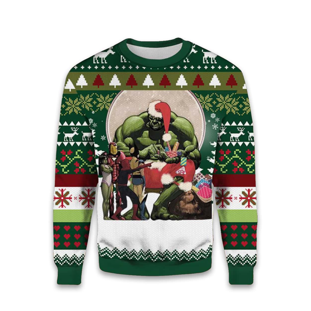 2025 Hulk Have Yourself a Merry Marvel Ugly Christmas Sweater
