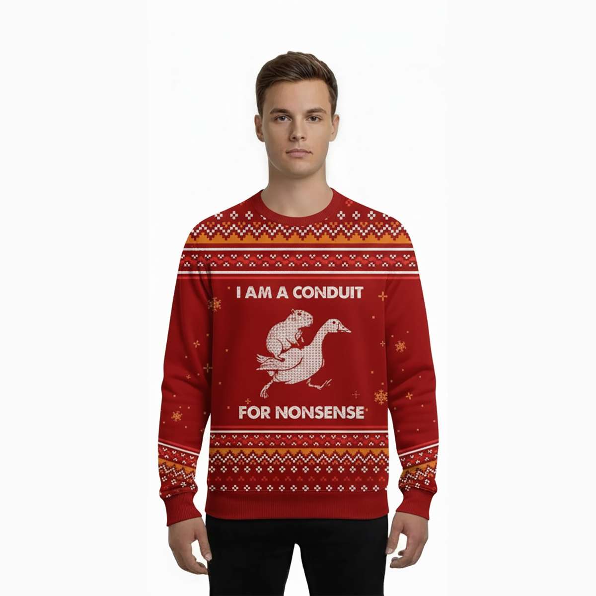 Alternative view of 2025 I Am A Conduit For Nonsense Ugly Sweater
