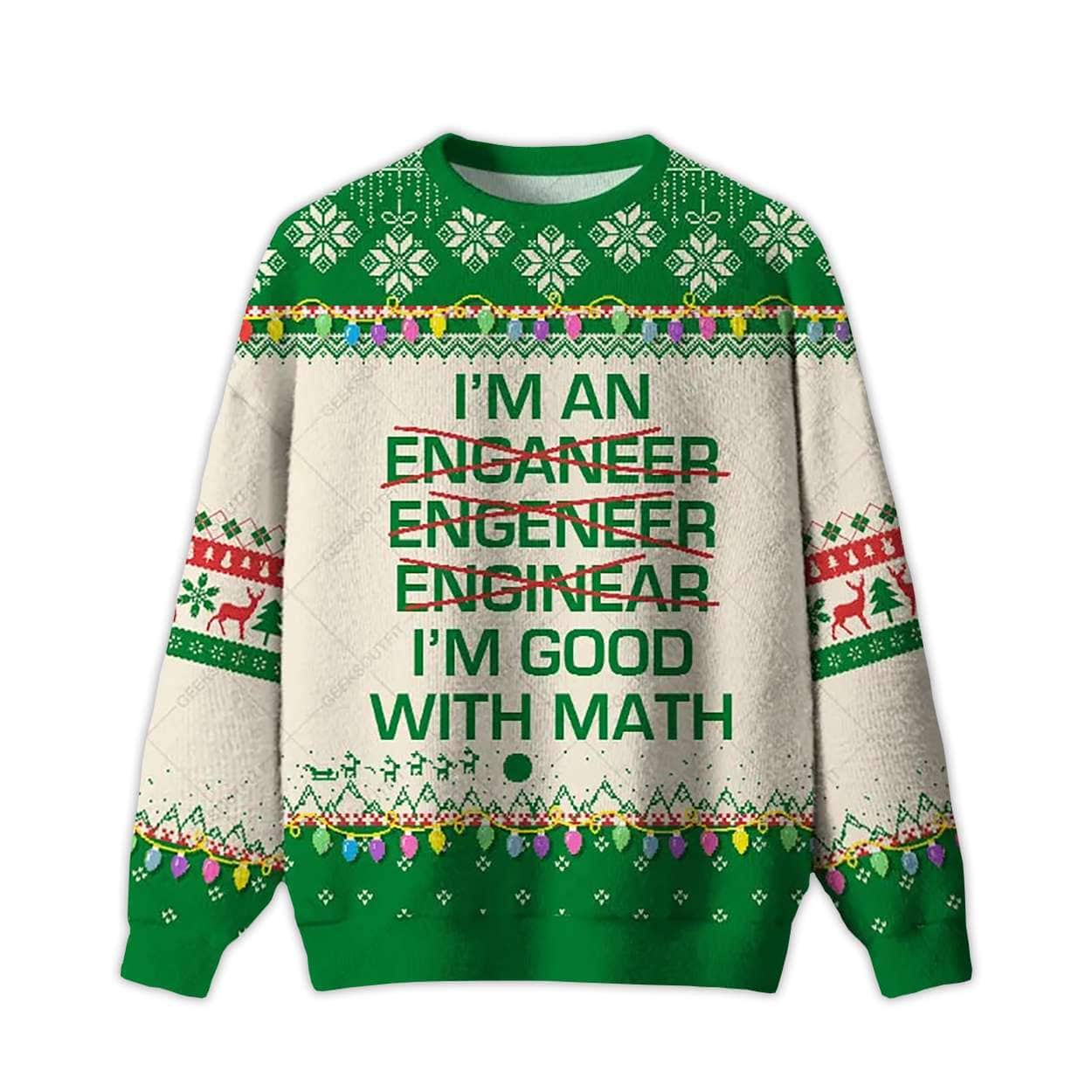 2025 I Am Good With Math Ugly Christmas Sweater