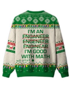 Alternative view of 2025 I Am Good With Math Ugly Christmas Sweater