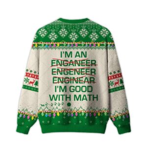 Alternative view of 2025 I Am Good With Math Ugly Christmas Sweater