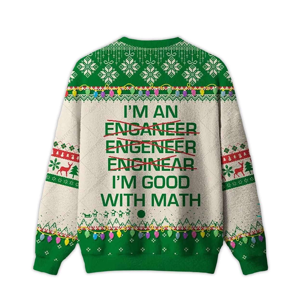 Alternative view of 2025 I Am Good With Math Ugly Christmas Sweater