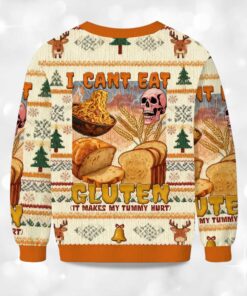 Alternative view of 2025 I Can't Eat Gluten Meme Christmas Ugly Sweater