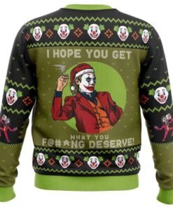 Alternative view of 2025 I Hope You Get What You Deserve Joker DC Comics Ugly Christmas Sweater