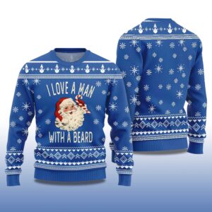Alternative view of 2025 I Love a Man With A Beard Ugly Christmas Sweater