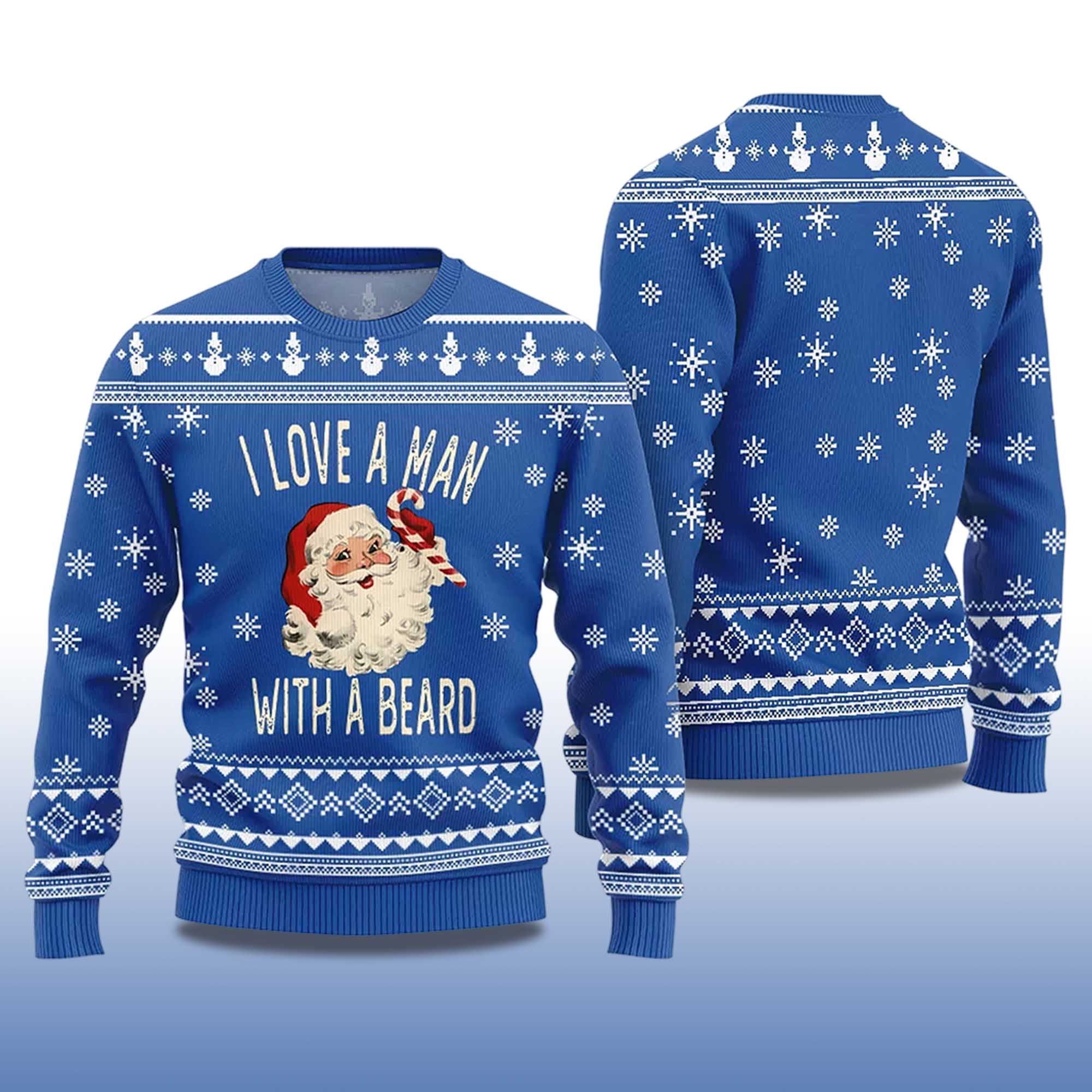 Alternative view of 2025 I Love a Man With A Beard Ugly Christmas Sweater