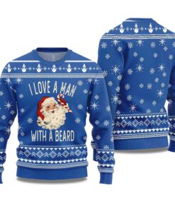 2025 I Love a Man With A Beard Ugly Christmas Sweater