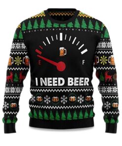 2025 I Need Beer Ugly Christmas Sweater