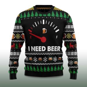 Alternative view of 2025 I Need Beer Ugly Christmas Sweater