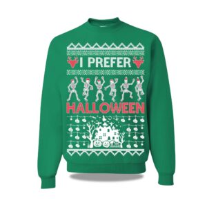 Alternative view of 2025 I Prefer Halloween Skeleton Dance Ugly Sweater Christmas