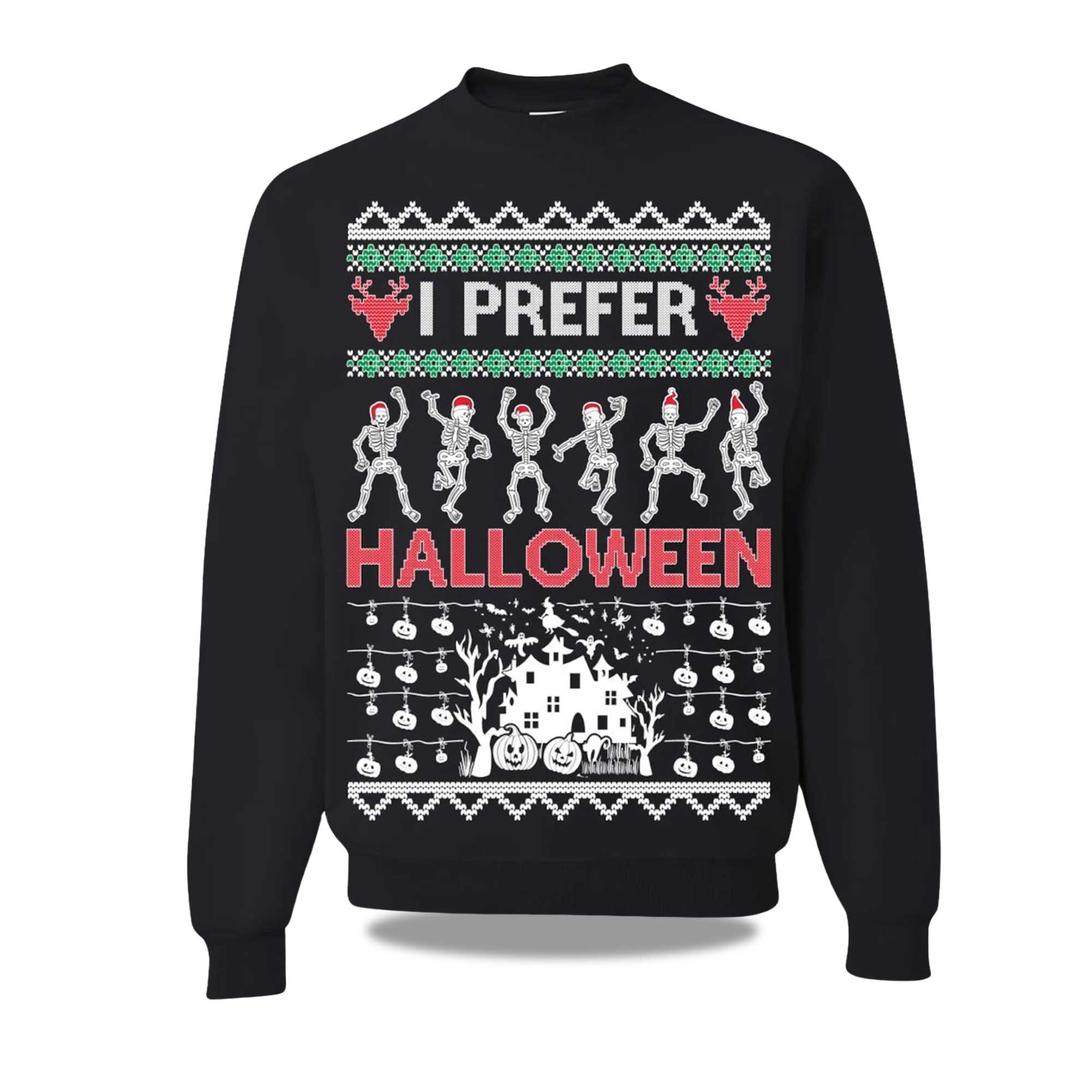 2025 I Prefer Halloween Skeleton Dance Ugly Sweater Christmas