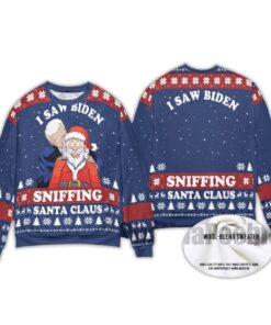 Alternative view of 2025 I Saw Biden Sniffing Santa Claus Ugly Chirstmas Sweater