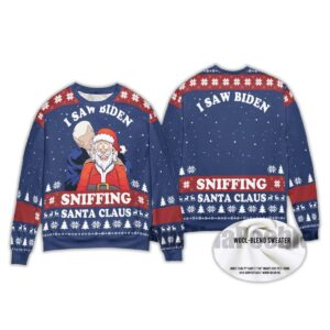 Alternative view of 2025 I Saw Biden Sniffing Santa Claus Ugly Chirstmas Sweater