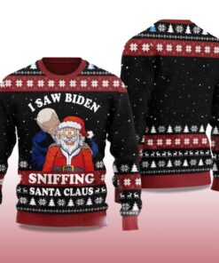 Alternative view of 2025 I Saw Biden Sniffing Santa Claus Ugly Christmas Sweater