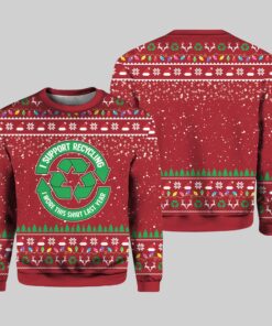 2025 I Support Recycling Ugly Sweater Christmas 